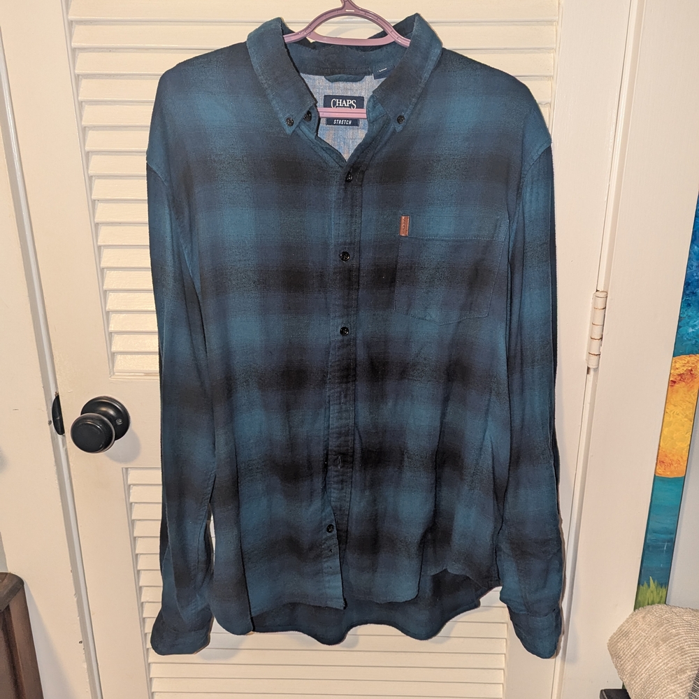 Chaps Blue Plaid Men's Shirt